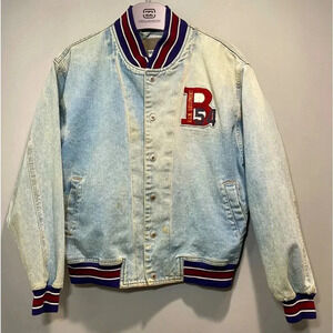 Vintage U.M. B-54 Equipment VTG Men's Denim Varsity Jacket Size Medium